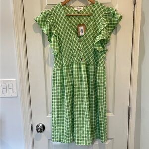 Umgee Plaid Babydoll Dress